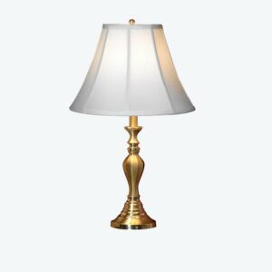 Medium faux wood table lamp Yellow