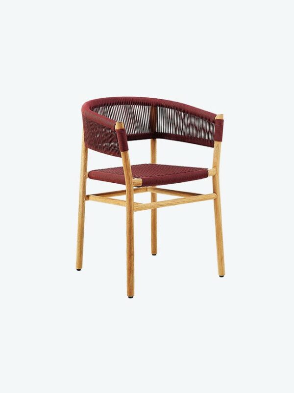 Brown Leather Dining Chair – Image 3